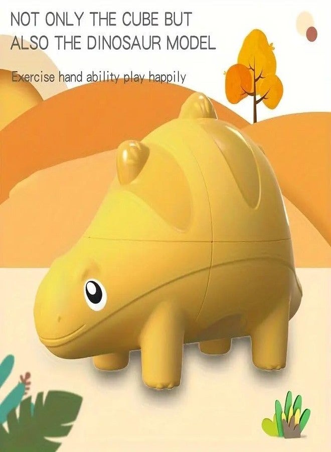 كيديتوس مكعب السرعة على شكل ديناصور (ستيغوصور) من كيديتوس، 2×2×3، أحجية ثلاثية الأبعاد على شكل ديناصور، لعبة لتخفيف التوتر وتنمية الذكاء للأطفال، أحجيات للأطفال الصغار، ألعاب مونتيسوري للأطفال الصغار، أصفر - Image 4